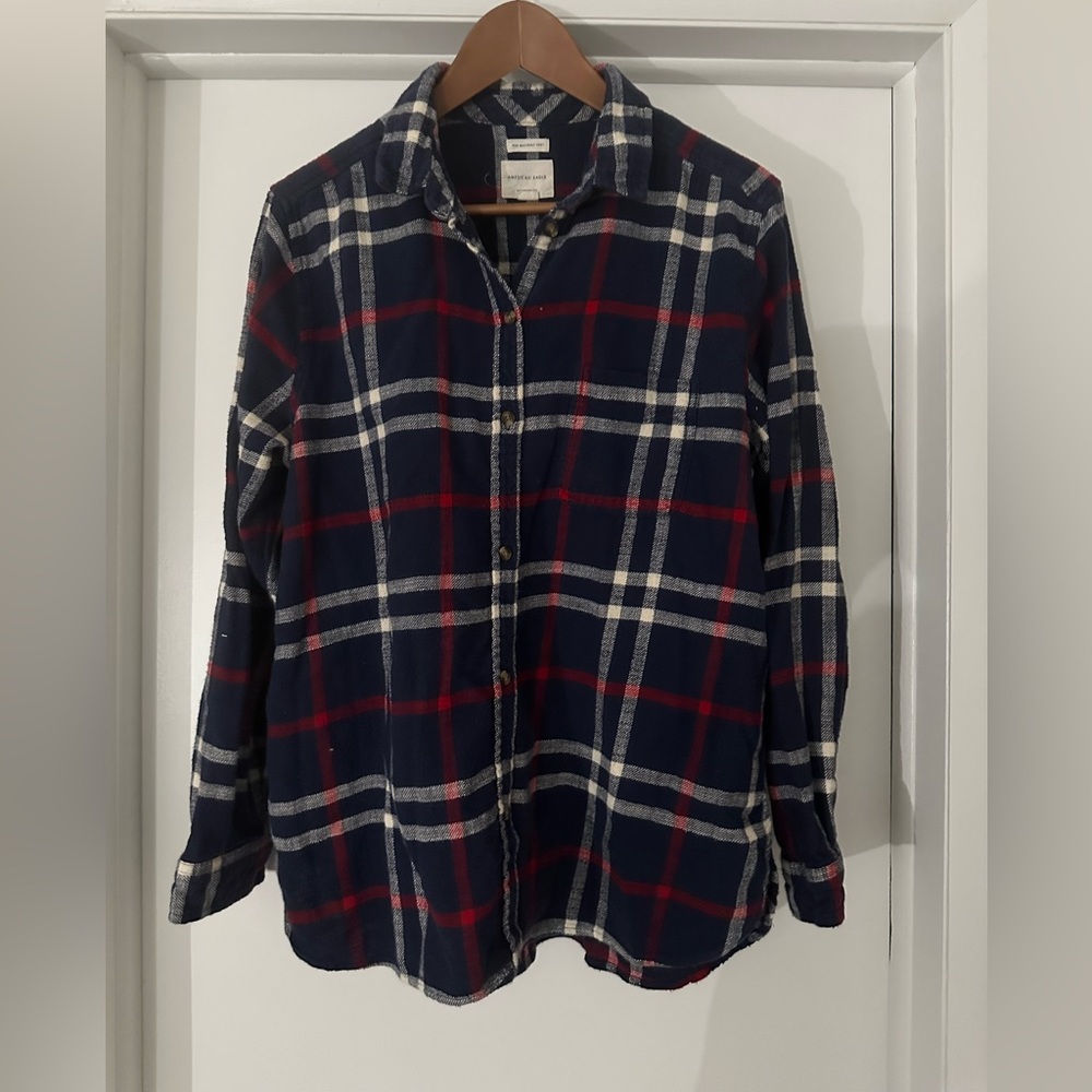 American Eagle Blue Plaid Flannel Shirt